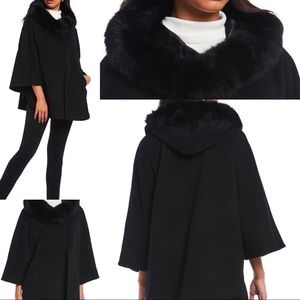 Katherine Kelly wool genuine fox fur cape coat was 799.00 as seen on the photo